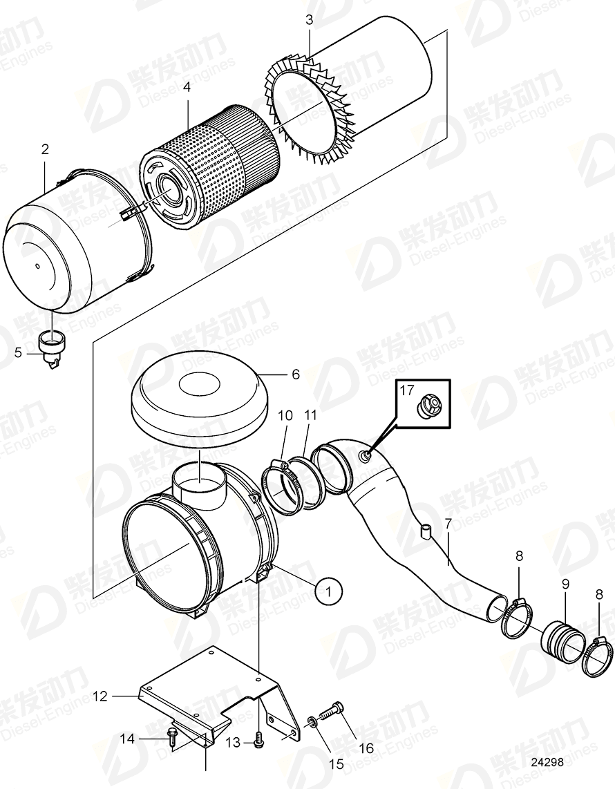 VOLVO Inlet manifold 21665904 Drawing